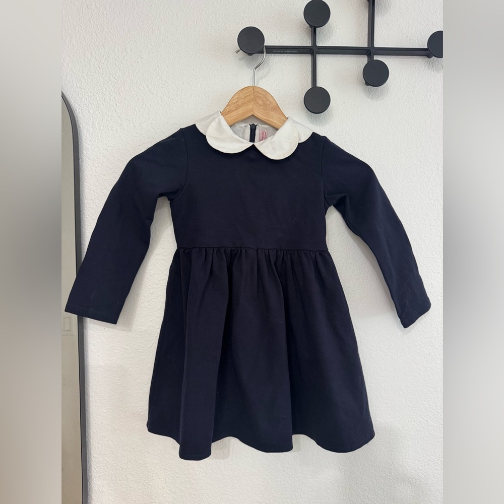 LA COQUETA Marta Girl Long Sleeve Dress, Navy 5Y